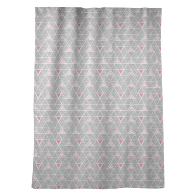 Panneau de rideau simple obscurcissant et isolant avec passe-tringle classique à motif de triangles dessinés à la main