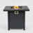 28-Inch Iron Square Propane Fire Pit Table