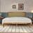 Rustic Solid Acacia Wood Platform Bed Frame With Upholstered Headboard, No Box Spring Needed