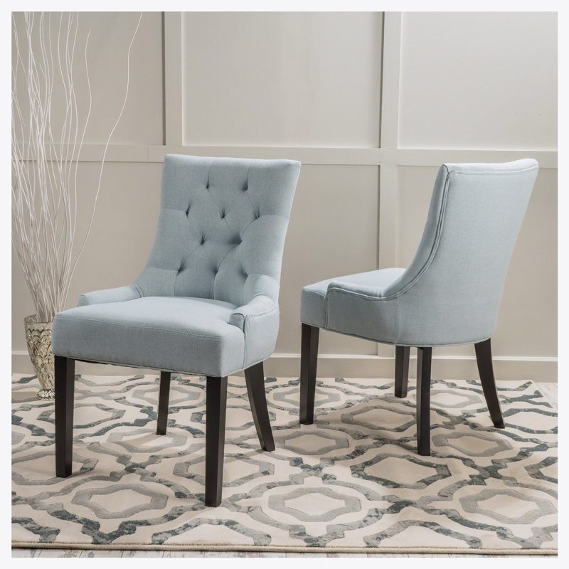 Dining Chairs, Light Blue Fabric