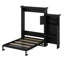 Grand lit escamotable avec rangement, lit escamotable moderne avec conception à persiennes, lit escamotable mural pliable peu encombrant avec bureau