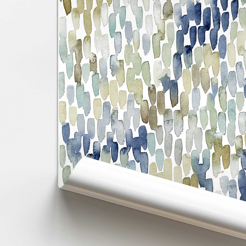 Fluid Abstracts in Earthy Blues I Print in a Frame, H 20 po x l 16 po, Papier