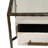 Accent End Table with Glass Top and Drawer with Aluminum Handle - Stylish Side Table with Drawer, 22"