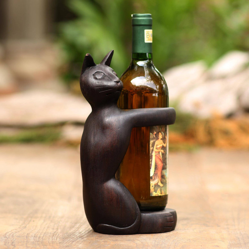 Mallorca Solid Wood Tabletop Wine Bottle Rack in Black