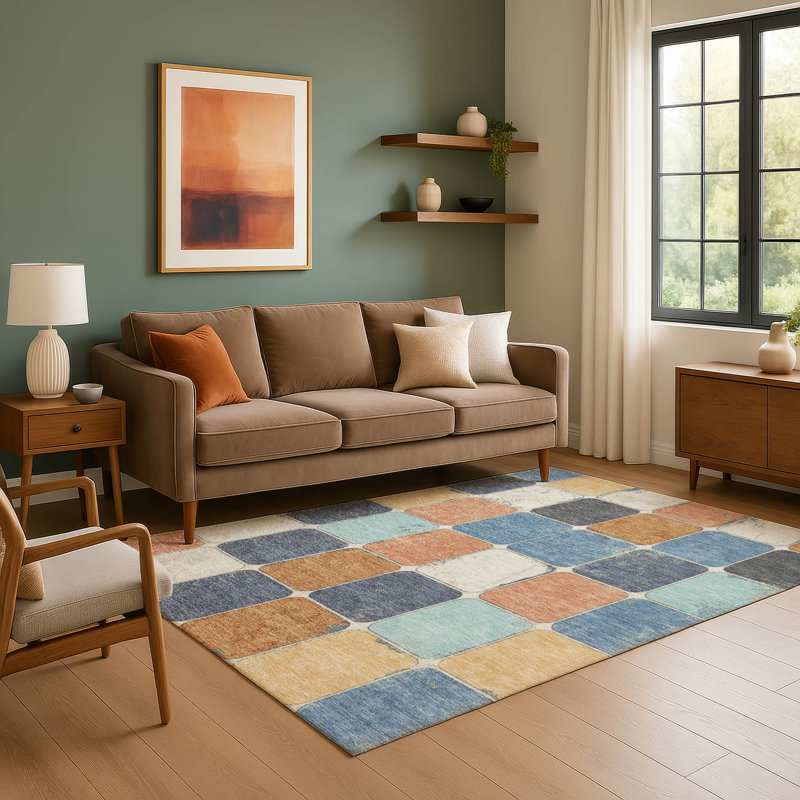 Premium Machine Washable Mayfield Geometric Rug, Rectangle 9' x 12'