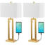 Ensemble de lampes de table en laiton doré 28,5 "avec USB Arthuree-1429175587