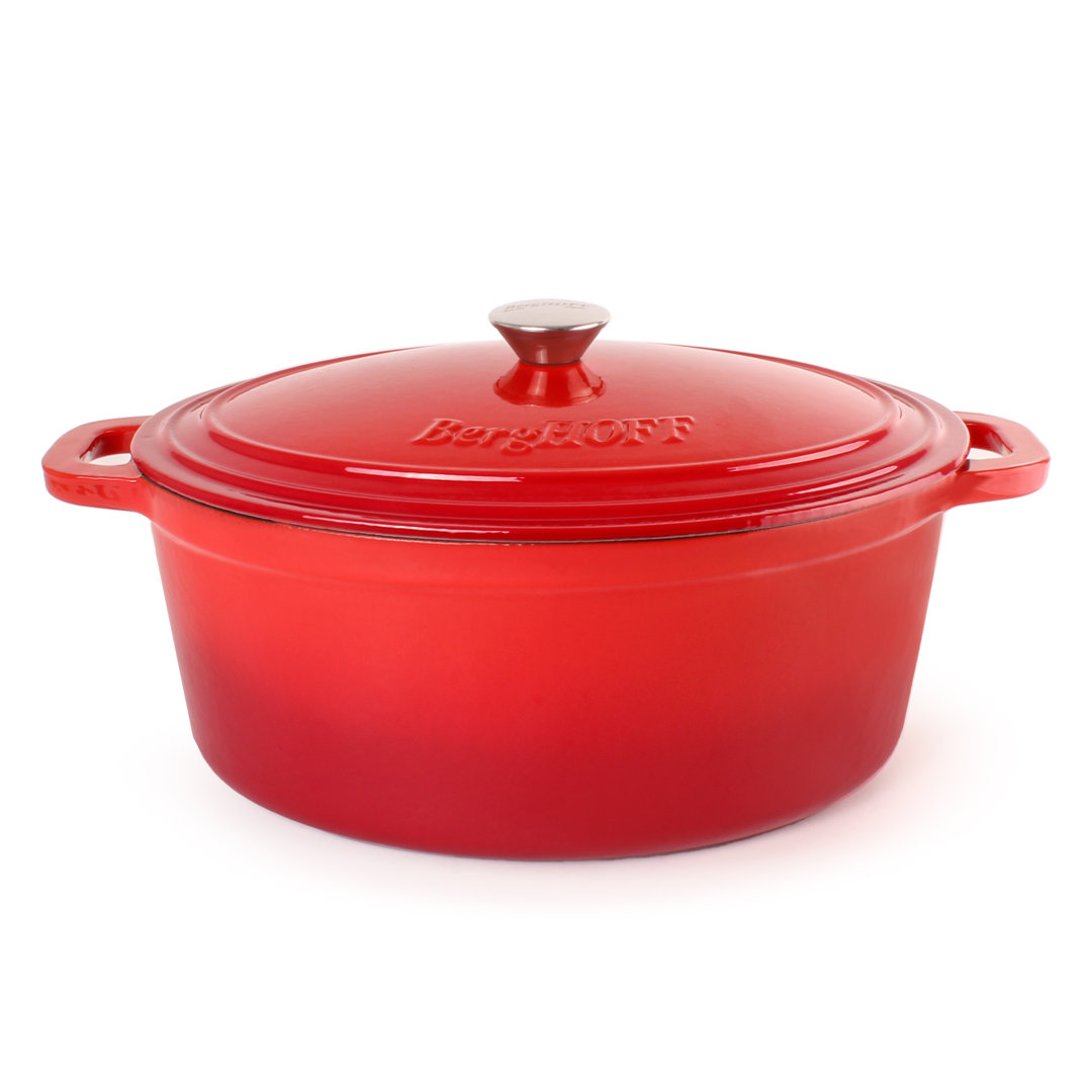 Musson 8 Qt. Cast Iron Oval Dutch Oven with Lid Prep & Savour