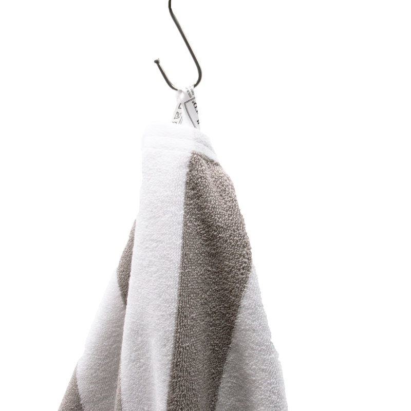 Midweight Beach Towel, Grey/White