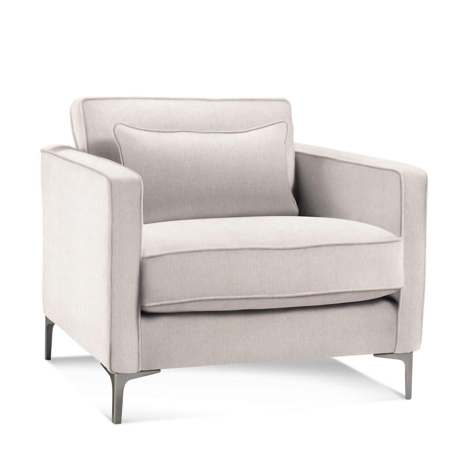 Cotton Upholstered Accent Chair, White Sugar Performance Polypropylene/Olefin