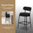 Sherpa Counter Height Bar Stools Set of 4 Modern Upholstered Barstools with Curved Open Back/Round Seat Boucle Comfortable Bar Chairs for Kitchen Island, 24.6 Inch-1543243746