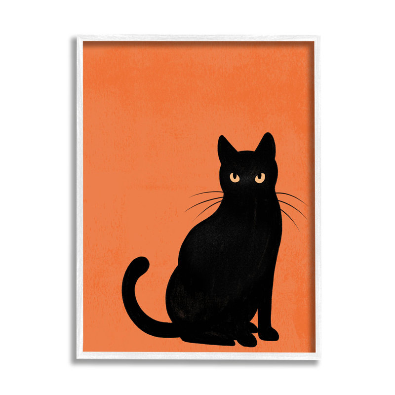 «Bold Black Cat Silhouette», art de la giclée encadrée par Jo Taylor, H 20 po x l 16 po x P 1,5 po
