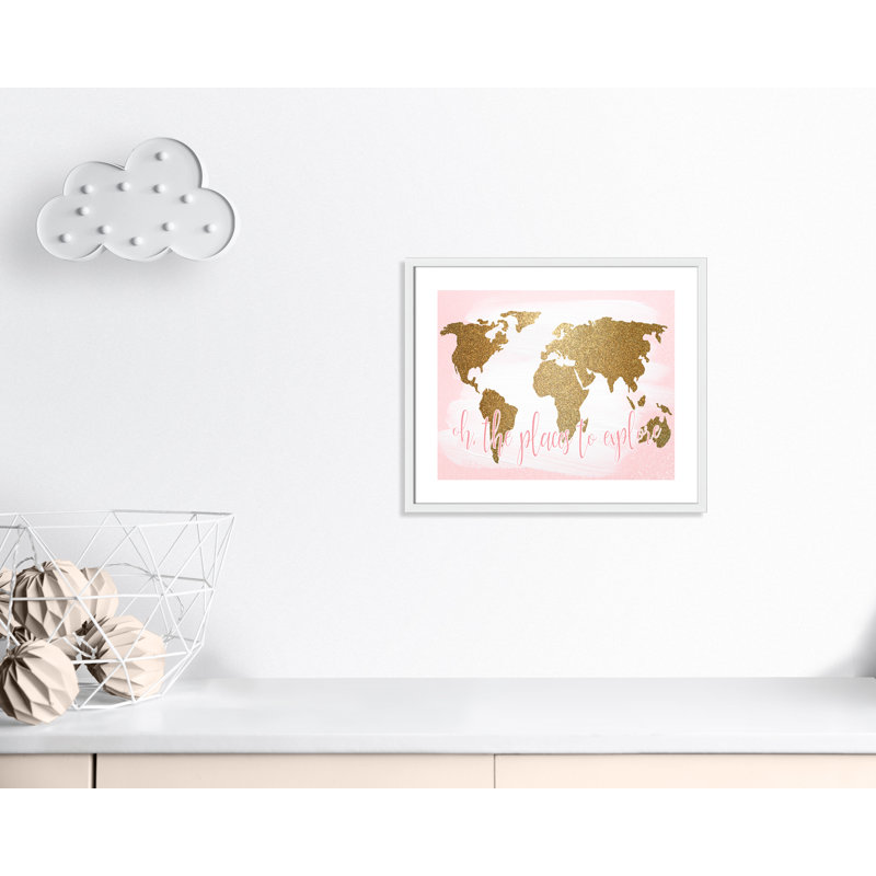 Explore Paper Print, 21.5" H x 25.5" W x 1.19" D, White Box Framed