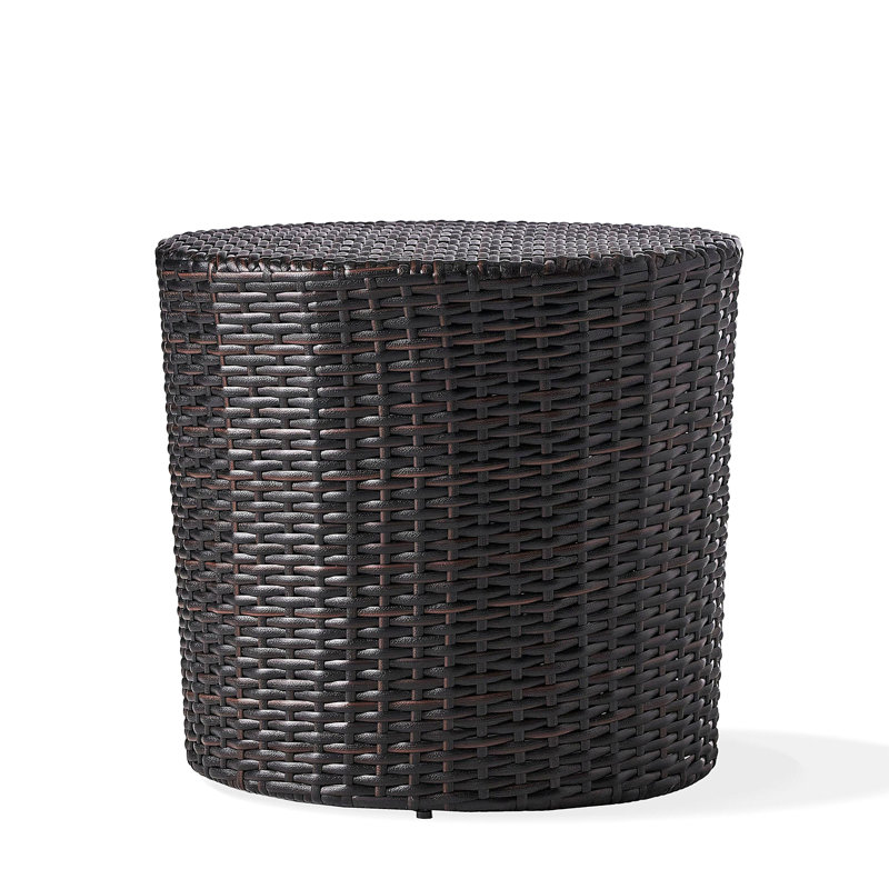 Kingstown RD Barrel Side Table,  Outdoor Wicker End Table