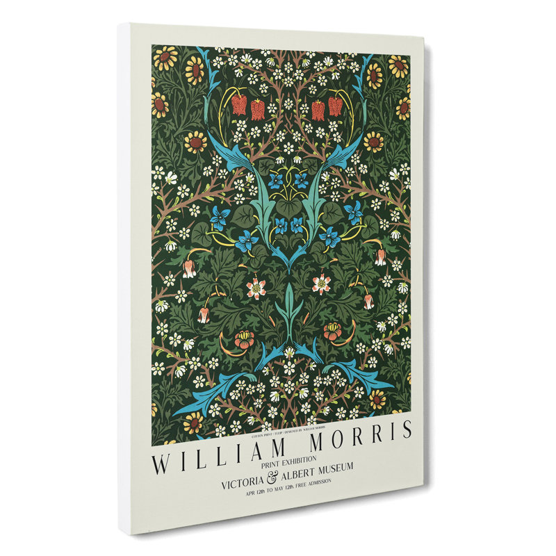 Tulip With Border by William Morris - Wrapped Canvas Painting, 76cm H x 50cm W x 3cm D