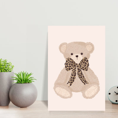 Cute Leopard Teddy Bear Classic Bear Wall Art Print