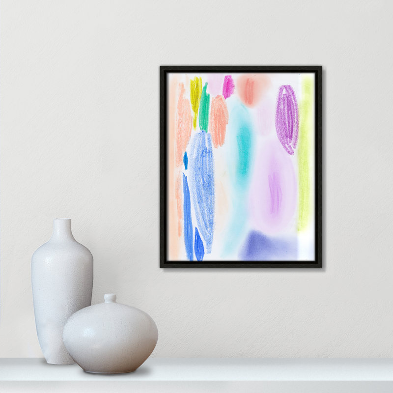 «Vivid Space II» par Bea Dina, Toile encadrée flottante espresso, Pas de tapis, H 15,5 po x l 12,5 po x P 2 po