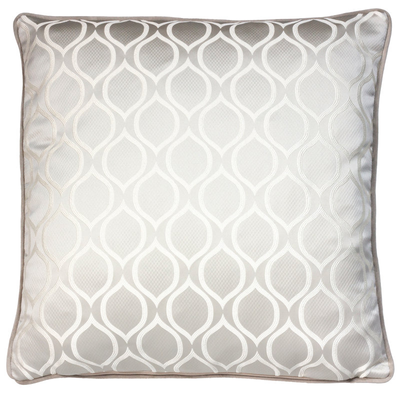 Geometric Square Cushion, Pumice, Feathers