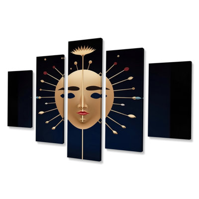 Geometry Of Consciousness Futuristic III - Modern Geometric Wall Decor - 5 Panels