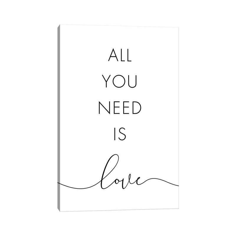 «All You Need Is Love» par Nouveau Prints - impression sur toile tendue, H 40 po x l 26 po x P 1,5 po