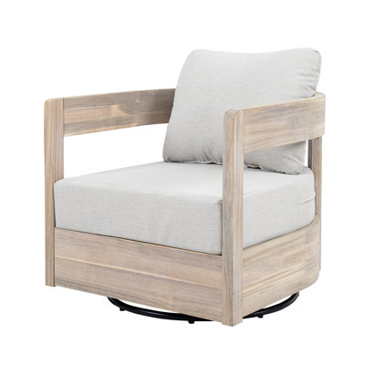 Fauteuil club pivotant avec assise rembourrée Maris