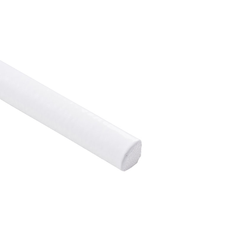 Orion White Glossy Ceramic Quarter Round Bullnose Tile Trim 8''