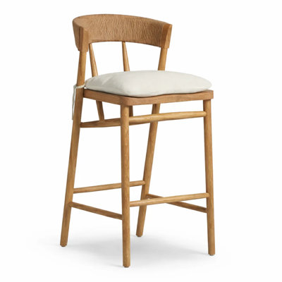 Harmonie Blonde Counter Stool with Cushioned Seat and C-Back in Rope