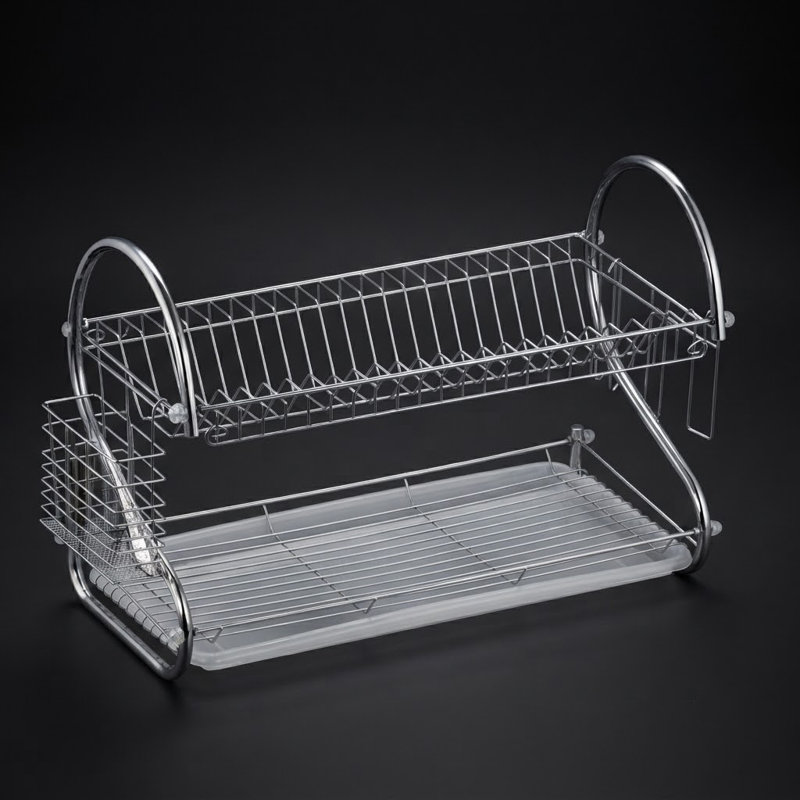 Dish Drainer 2 Tier 16", 15.6" H x 9.6" W x 16" D
