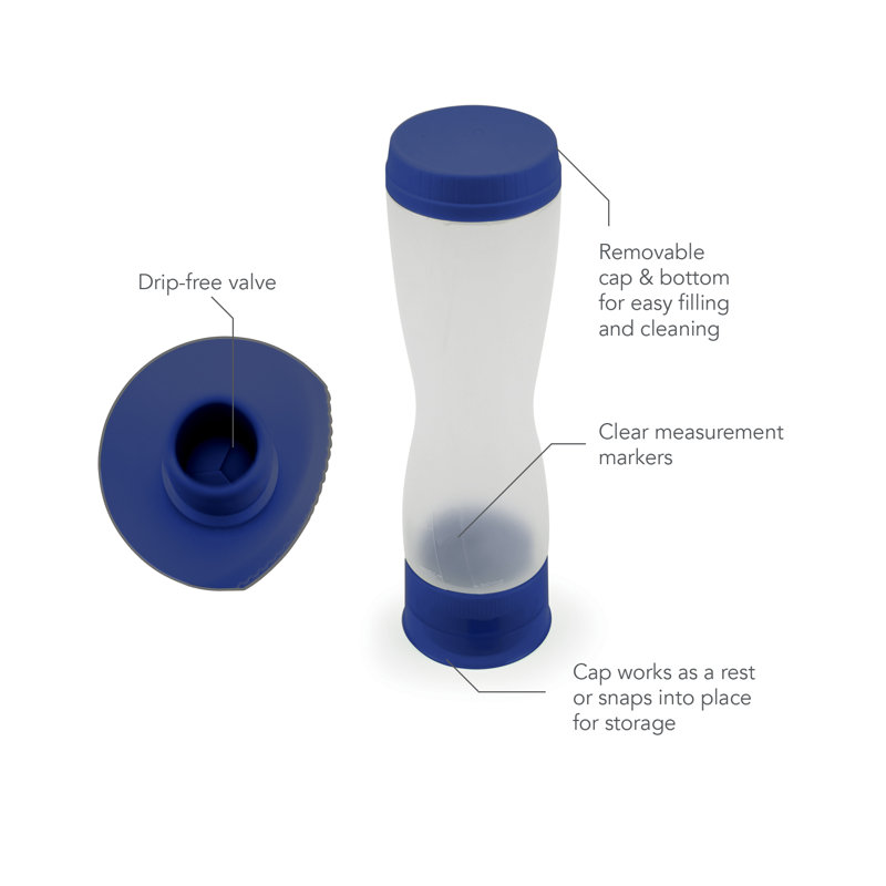Tovolo Easy-Flow Pancake Pen 2.0 With Removable Cap, 3- Cup Capacity Pancake Batter Dispenser, Easy-Squeeze Batter Bottle With Mess-Free Valve For Pancake Art