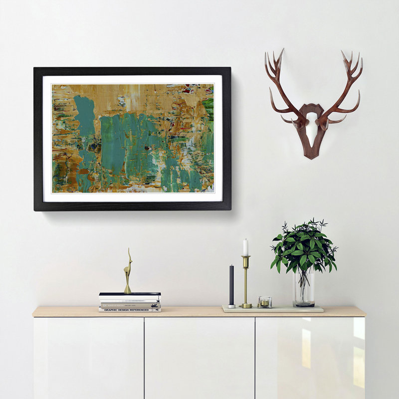 Abstract Art Painting Vol.177 by S.Johnson - Picture Frame Painting Print, Black Framed, 36cm H x 48cm W x 2cm D