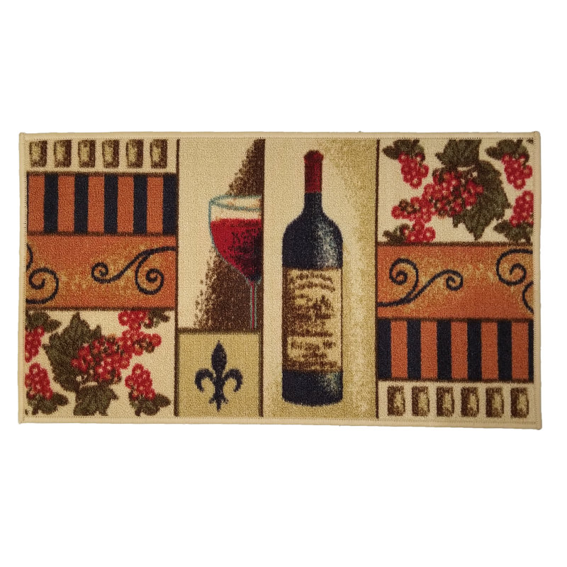 Birdsview Synthetic Water Resistant Non-Skid Kitchen Mat, 1'6" x 2'7"