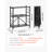 3-Tier Foldable Storage Shelf with Wheels 13 x 36-inch Metal Shelving-1988774721