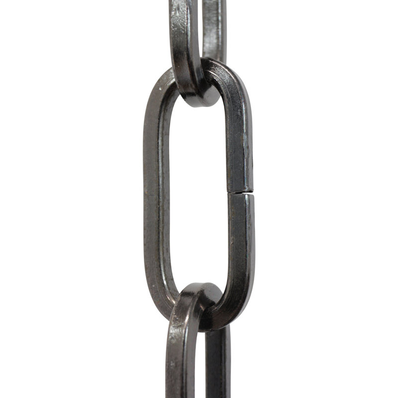 Chaîne de lustre décorative à maillons standard, Métal industriel, 120"H x 0.79"W x 0.16"D