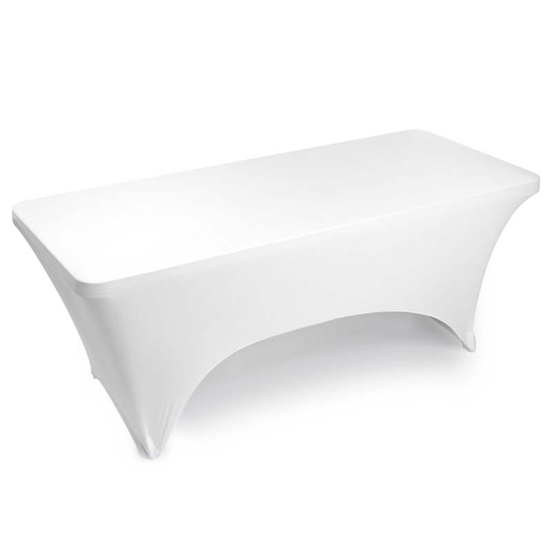  Solid Color Polyester Wedding Tablecloth, 72" x 30", White