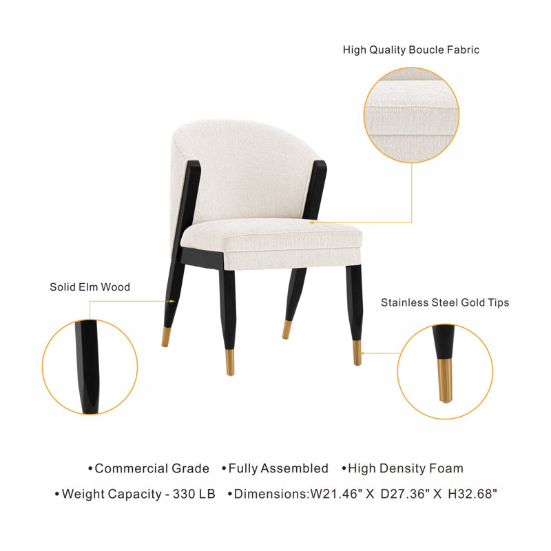 Chaise en chenille Ola, Crème
