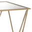 Table de bout carrée en miroir et doré Lexine