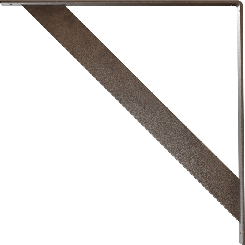 Support traditionnel en acier, H 24 po x l 2 po x P 24 po, Brun martelé