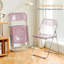 Ensemble de 4 chaises pliantes en acrylique rose, peu encombrantes, idéales pour la maison, le bureau, les fêtes et un usage quotidien.-333701067