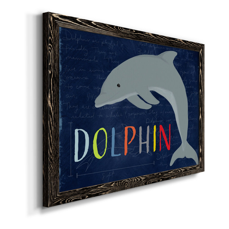 Dauphin - reproduction d'art sur toile, H 20 po x l 17 po x P 1,5 po, Noir