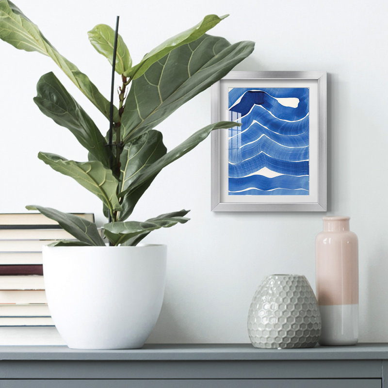 Blue Wiggles I -Framed Print, 25.5" H x 17.5" W, Silver
