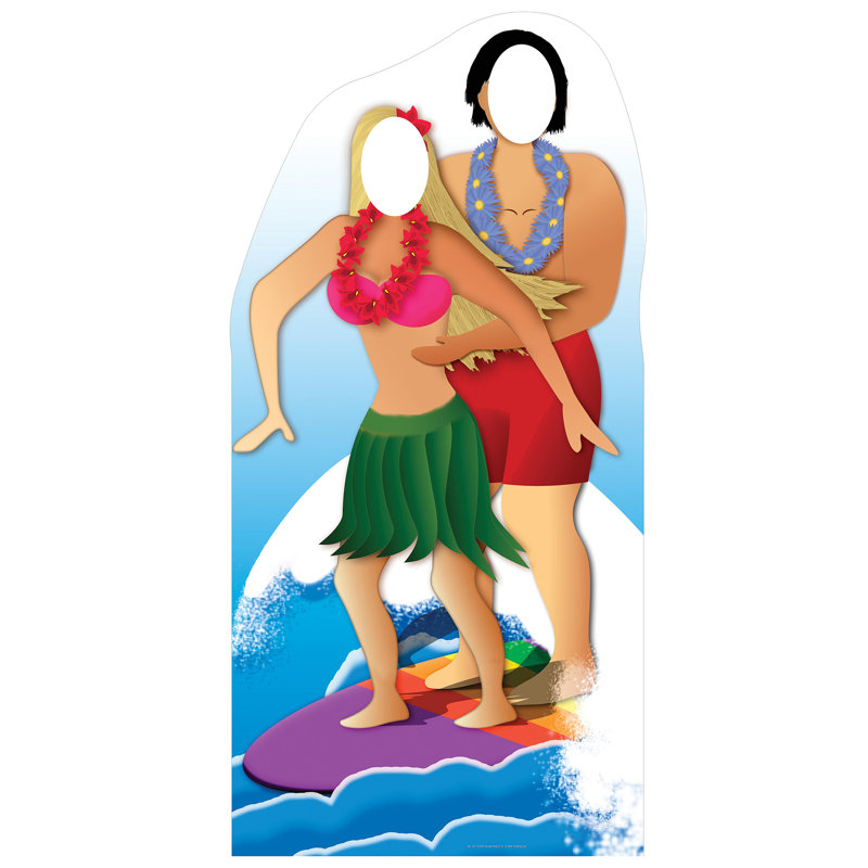 Accroche en carton à couple surfer