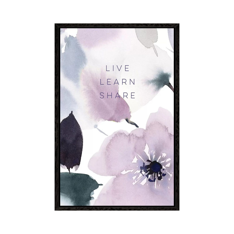 Live Learn Share by Stephanie Ryan - Painting on Canvas, 66.04cm H x 45.72cm W x 3.81cm D, Black Floater Framed