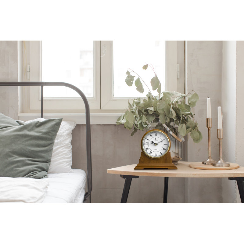 Analog Solid Wood Quartz movement / Crystal Tabletop Clock, Brown