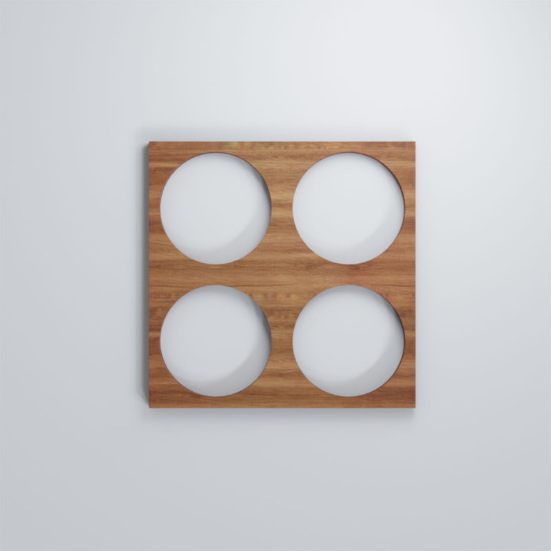 Wembley Decorative Fretwork Wood Wall Panels, Walnut, 23 3/8"H x 23 3/8"W x 3/8"D