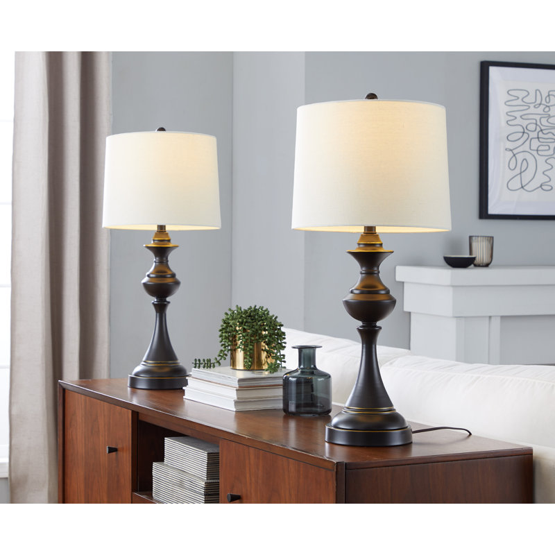 Asia Metal USB Table Lamp, Oiled bronze