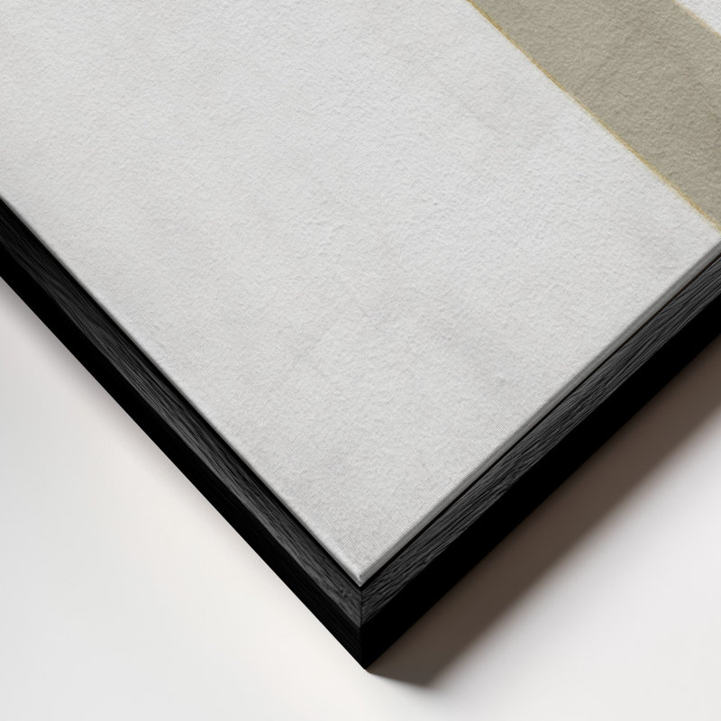 Ancestry #1 By Alma – Minimalist Beige And White Abstract Wall Art, 20" H x 20" W, Black