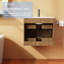 Meuble-lavabo suspendu en noyer de style Mid-Century, 61 cm (24 po), meuble de salle de bain suspendu moderne.