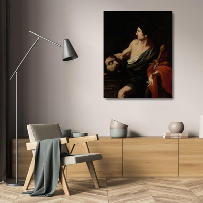 "David with the Head of Goliath" by  Pietro Novelli - Gallery Wrap Canvas Wall Art
