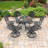 7-piece cast aluminum set - 48.03" round table & 6 swivel chairs, premium outdoor design in black frame