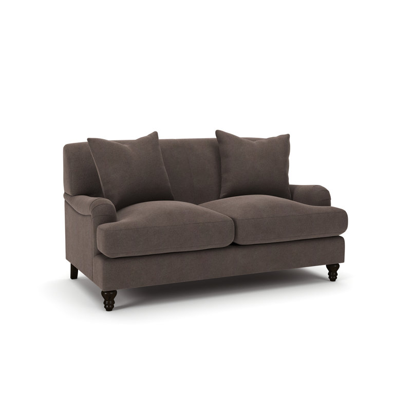 Walters 59" Velvet Loveseat, Bella Ash Performance Velvet