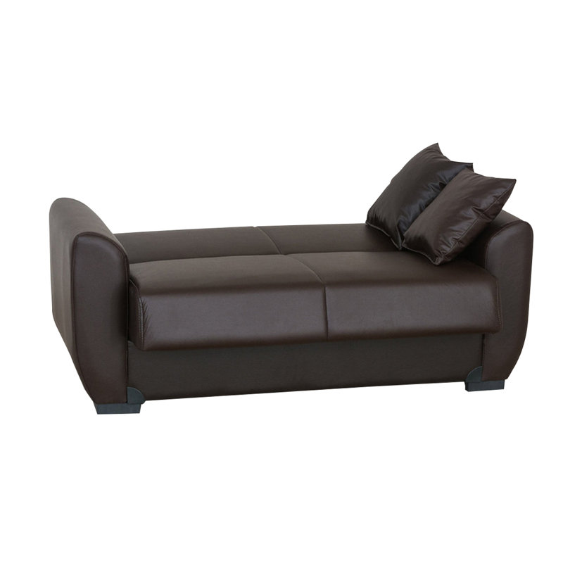 Rege 65" Leather Match Convertible Sleeper Sofa Bed, 32" H x 65" W x 32" D